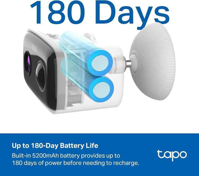 Alt view image 2 of 7 - Tapo 1080p Outdoor Wireless Security Camera Up to 180-Day Battery, Person Detection, Color Night Vision, Subscription-Free Local Storage or Cloud, Works with Alexa & Google Assistant, C400(3-Pack)