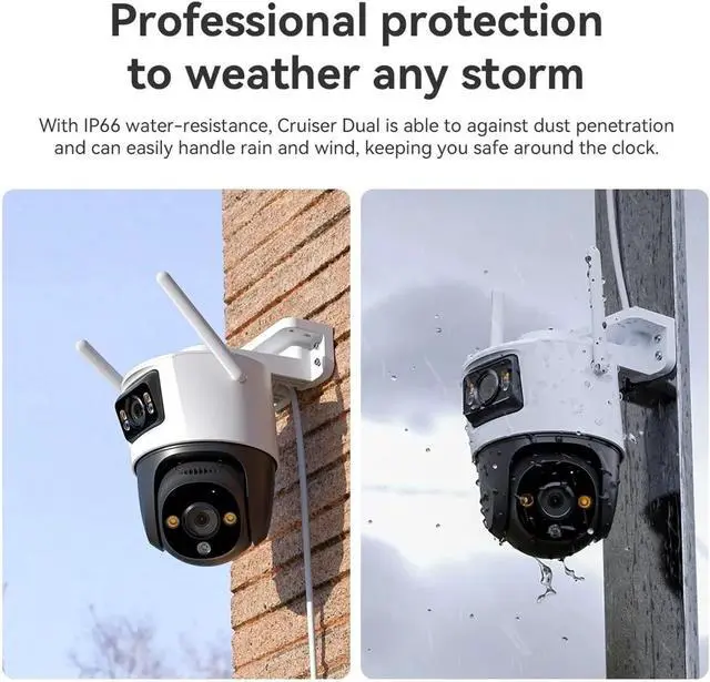 Alt view image 7 of 7 - Dual Lens Outdoor Camera PT Camera Home Security IP Camera AI Human & Vehicle Detection Surveillance Camera 10 MP