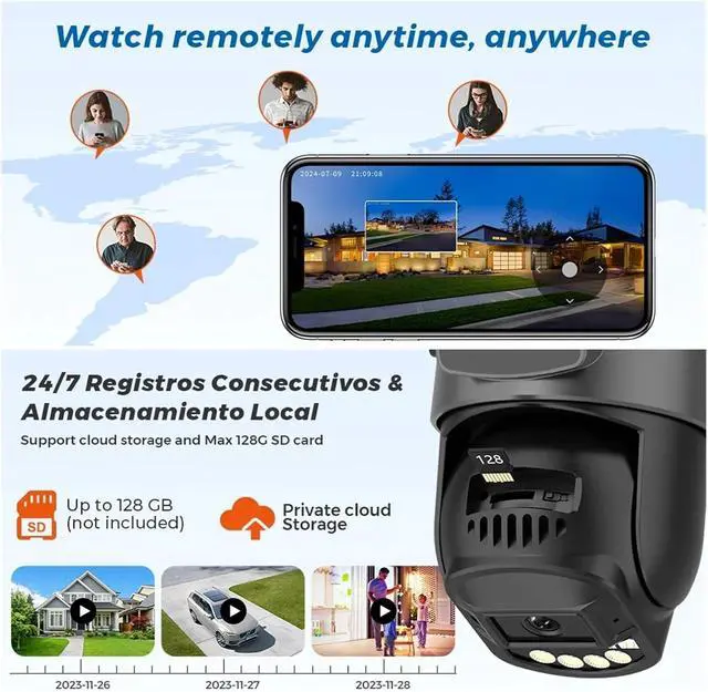 Alt view image 6 of 6 - 5K 10MP HD WiFi PTZ Camera Outdoor 8MP Dual Lens Dual Screen AI Auto Tracking IP Camera CCTV Audio Video Surveillance P2P O-KAM