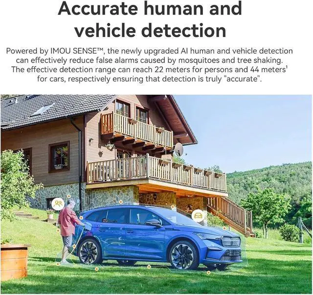 Alt view image 5 of 7 - Dual Lens Outdoor Camera PT Camera Home Security IP Camera AI Human & Vehicle Detection Surveillance Camera 10 MP