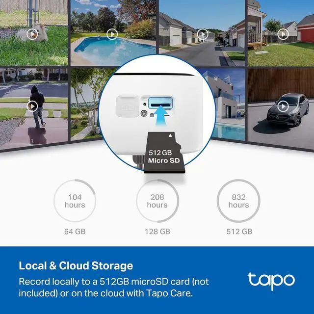 Alt view image 7 of 7 - Tapo 1080p Outdoor Wireless Security Camera Up to 180-Day Battery, Person Detection, Color Night Vision, Subscription-Free Local Storage or Cloud, Works with Alexa & Google Assistant, C400(3-Pack)