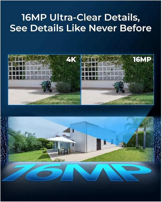 Alt view image 3 of 6 - 4K UHD Dual-Lens Security Camera 16MP Duo Series PoE IP Camera 180° Panoramic View Home Video Surveillance Cameras