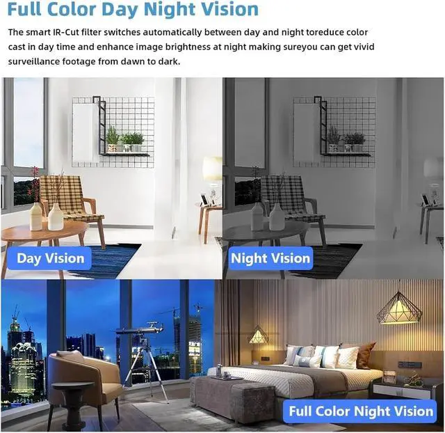 Alt view image 3 of 6 - 5MP WiFi IP Camera Color Night Vision Outdoor Auto Tracking Wireless PTZ CCTV Security Surveillance Camera Smart Life Cam