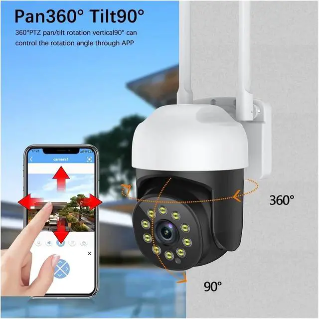 Alt view image 5 of 6 - 5MP WiFi IP Camera Color Night Vision Outdoor Auto Tracking Wireless PTZ CCTV Security Surveillance Camera Smart Life Cam