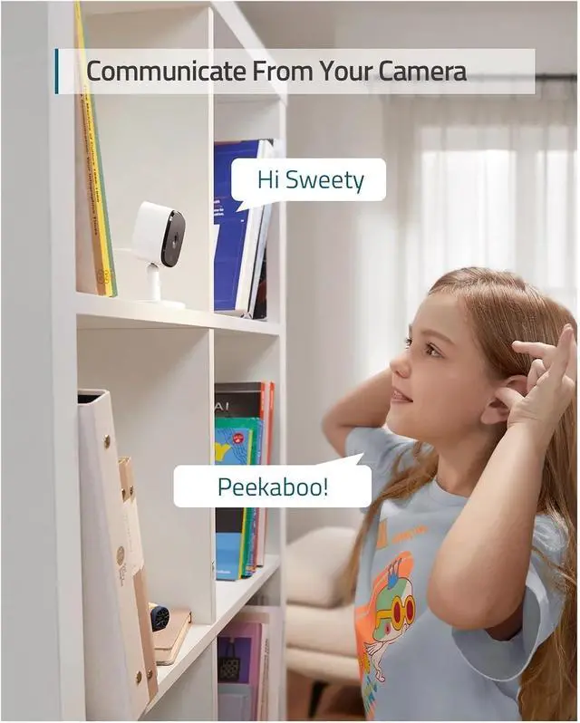 Alt view image 6 of 6 - Security Solo IndoorCam C24 IP Camera WiFi 2K 2-Way Audio Camera Wi-Fi Human Pet AI Works Voice Assistants Night Vision Cam