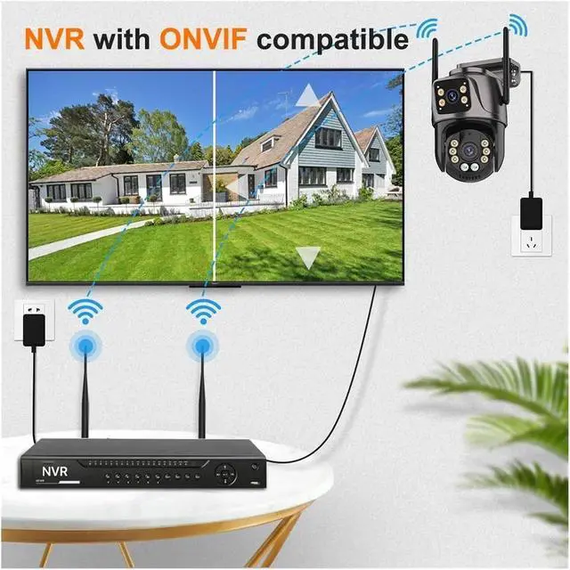 Alt view image 5 of 6 - 4K 8MP Outdoor WiFi IP Camera Dual Lens Security Camera 3K Dual Screen Human Dection Waterproof Camera PTZ Surveillance