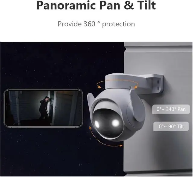 Alt view image 2 of 4 - 3MP 5MP Wi-Fi Outdoor Security Camera AI Smart Tracking Human Vehicle Detection IP66 Night Vision Two Way Talk