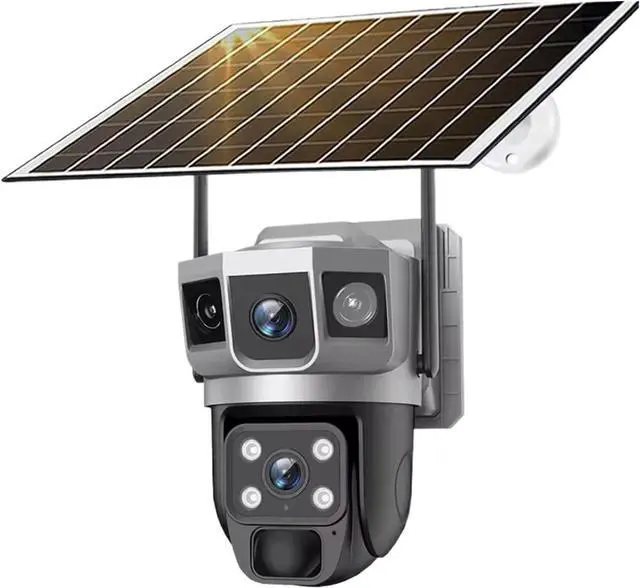 Main image of Dual Lens Three Screens WiFi Solar Camera 12MP 10X Zoom CCTV Outdoor Automatic Tracking Humanoid Detection Support PTZ IP66 Cam