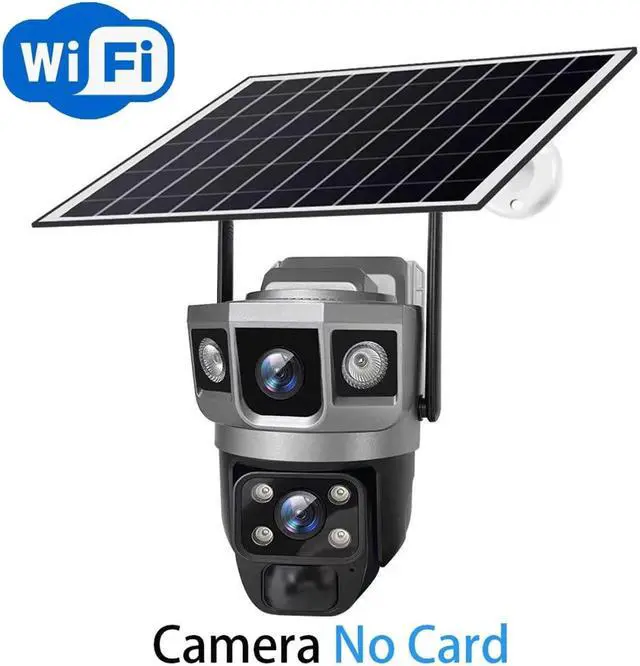 Alt view image 2 of 7 - Dual Lens Three Screens WiFi Solar Camera 12MP 10X Zoom CCTV Outdoor Automatic Tracking Humanoid Detection Support PTZ IP66 Cam