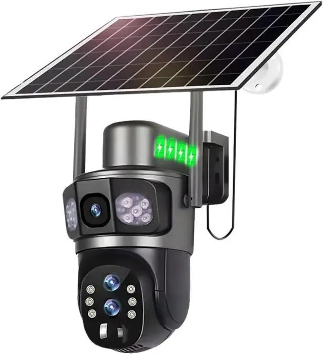 Main image of Solar Camera 4G Sim Card 6K 12MP 10X Zoom Three Lens Outdoor Surveillance PTZ Solaire Cameras CCTV IP Security Cam V380