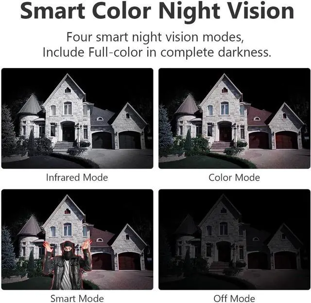 Alt view image 2 of 5 - 2PCS 2E 5MP Bullet Camera Outdoor Smart Color Night Vision 30m CCTV Video Surveillance SD Card Slot Human Detection