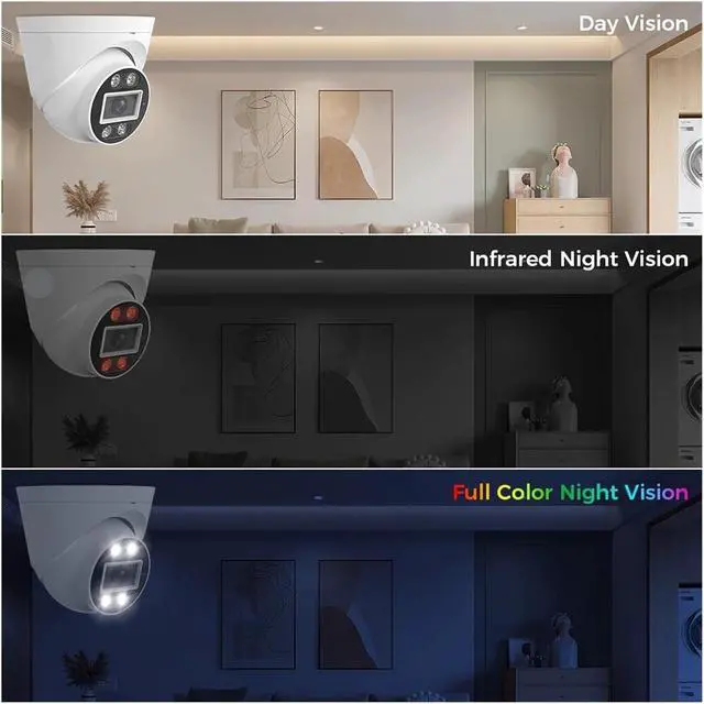 Alt view image 2 of 6 - 5MP 8MP 4K POE IP Camera CCTV Surveillance Dome Surveillance Camera Two Way Audio Face Detection Night Vision Cam