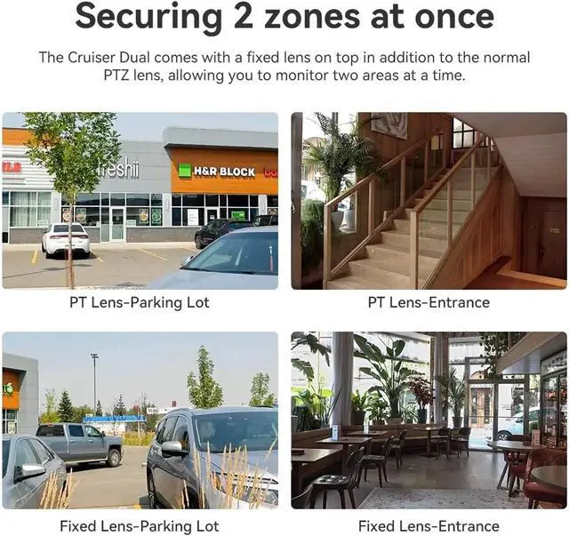 Alt view image 6 of 7 - Dual Lens Outdoor Camera PT Camera Home Security IP Camera AI Human & Vehicle Detection Surveillance Camera 10 MP