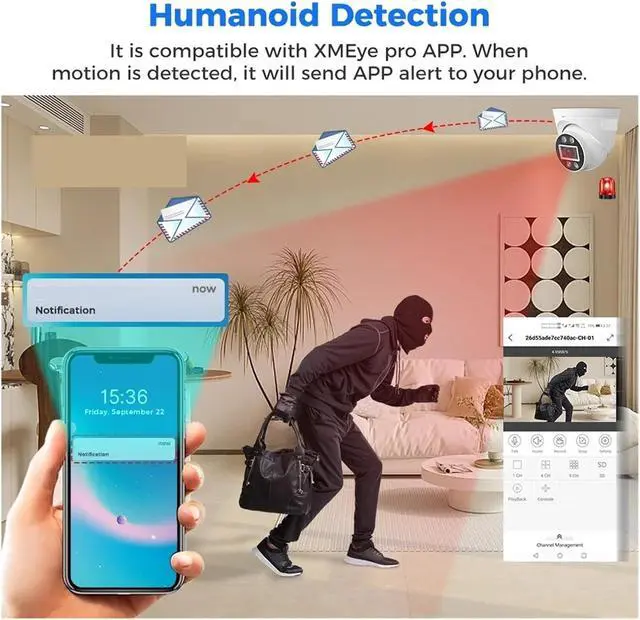 Alt view image 5 of 6 - 5MP 8MP 4K POE IP Camera CCTV Surveillance Dome Surveillance Camera Two Way Audio Face Detection Night Vision Cam