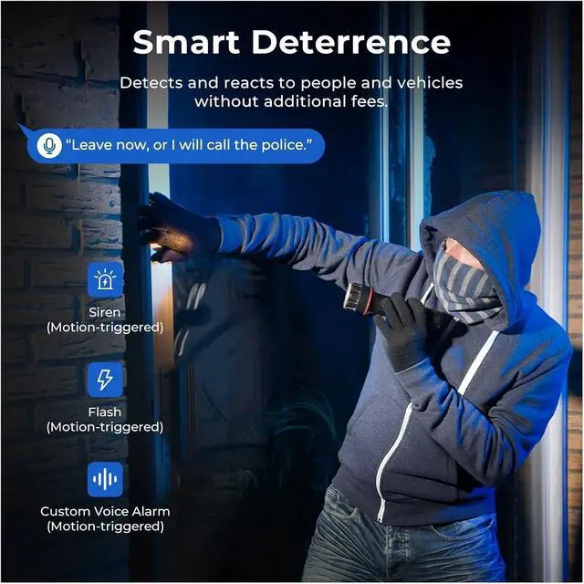 Alt view image 4 of 6 - Outdoor Surveillance Camera Dual Lens 360° PTZ Camera Colour Night Vision WiFi/LAN 7/24 Work EC6 Dual