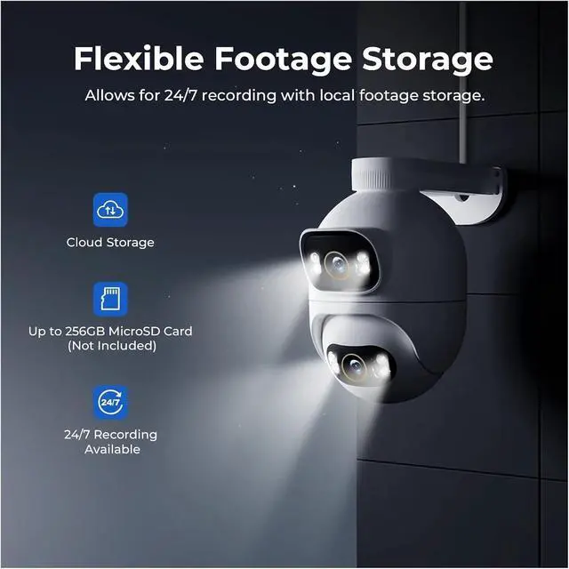 Alt view image 5 of 6 - Outdoor Surveillance Camera Dual Lens 360° PTZ Camera Colour Night Vision WiFi/LAN 7/24 Work EC6 Dual
