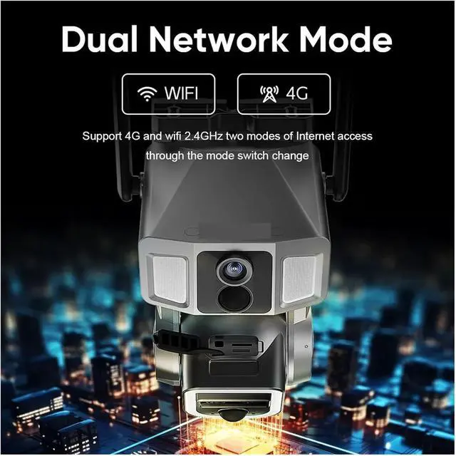 Alt view image 4 of 7 - 12MP 6K 10X Zoom Dual Screen Solar Camera Outdoor 4G/WiFi 2 in 1 Three Lens Dual PIR Detection Auto Tracking CCTV Cam