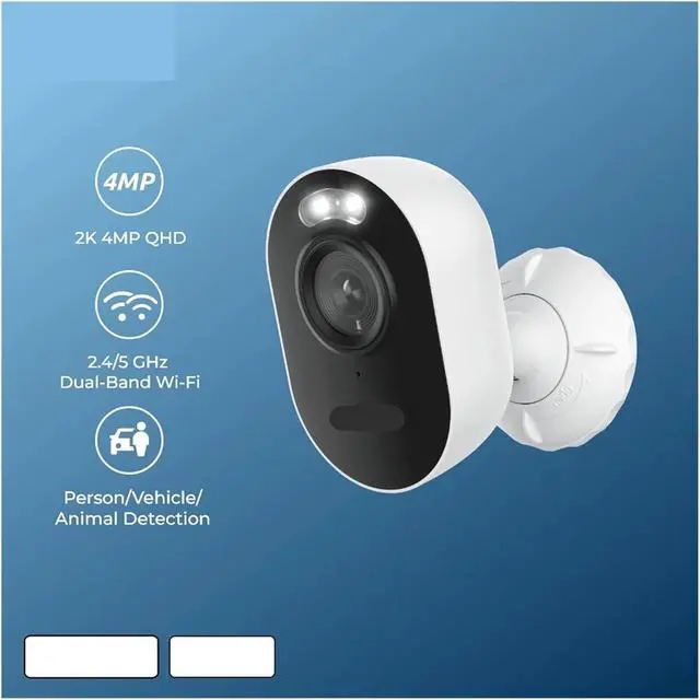 Alt view image 2 of 6 - 4MP Cube WiFi Outdoor Camera with Spotlight 2.4/5GHz Dual-Band WiFi Motion Detection 2-Way Audio Surveillance Cameras
