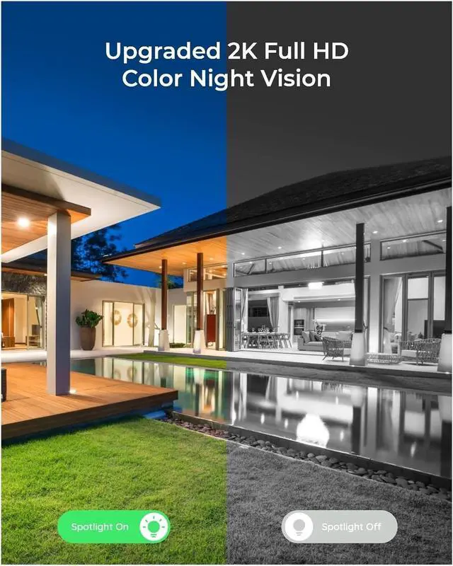 Alt view image 3 of 6 - 4MP Cube WiFi Outdoor Camera with Spotlight 2.4/5GHz Dual-Band WiFi Motion Detection 2-Way Audio Surveillance Cameras