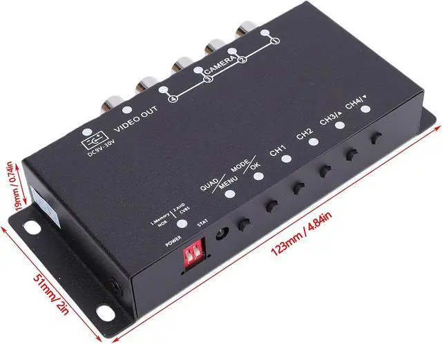 Alt view image 2 of 7 - 4 Channel Video Splitter Quad Processor Multiplexer for CCTV Security Camera with 4 Inputs 1080P AHD CVBS N P Dual System Low Power Consumption