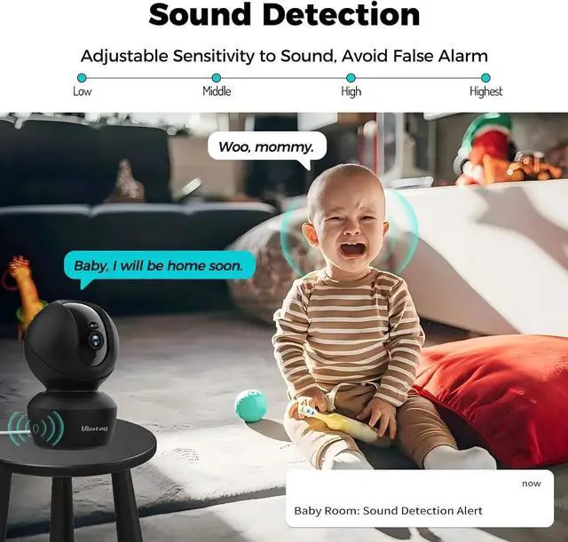 Alt view image 5 of 7 - 2.5K Security Camera Indoor CCTV Camera WiFi 360° Auto Track Night Vision Human Detect Surveillance IP Camera for Home