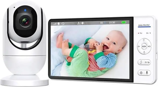 Main image of 7 Inch 1080P HD Video Baby Monitor Large Screen 4X Zoom TF Card Feeding Timer Two-Way Audio Security Camera