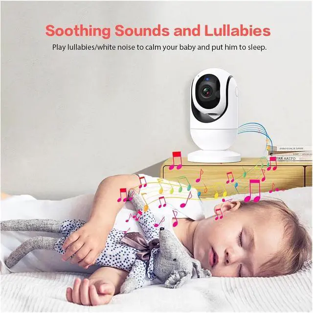 Alt view image 7 of 7 - 7 Inch 1080P HD Video Baby Monitor Large Screen 4X Zoom TF Card Feeding Timer Two-Way Audio Security Camera