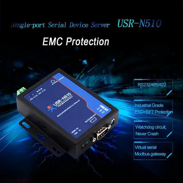 Alt view image 2 of 6 - USR-N510-H7 1 RS232/485/422 to Ethernet Device Server Modbus to MQTT IoT Gateway X 1 Set