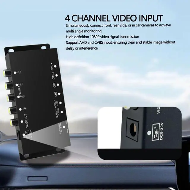 Alt view image 3 of 7 - 4 Channel Video Splitter Quad Processor Multiplexer for CCTV Security Camera with 4 Inputs 1080P AHD CVBS N P Dual System Low Power Consumption