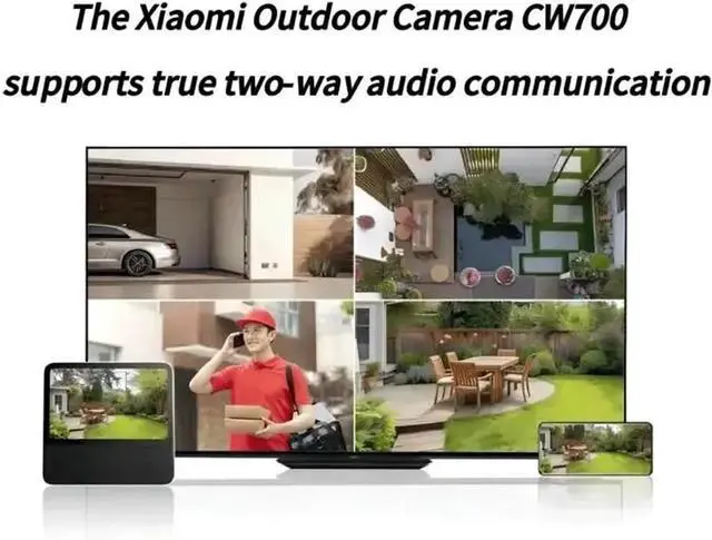 Alt view image 4 of 6 - Outdoor Camera CW700S 2.5K CCTV Full-Color Night Vision WiFi 4 Million Pixel IP66 Smart Home Sound and Light Warning