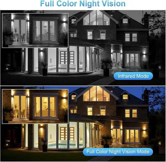 Alt view image 3 of 6 - 4K 8MP Dual Lens Dual Screen IP Camera WiFi Waterproof Color Night Vision Auto Tracking WiFi Surveillance Cameras