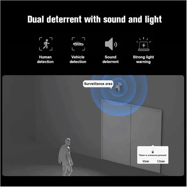 Alt view image 6 of 6 - Outdoor Camera CW700S 2.5K CCTV Full-Color Night Vision WiFi 4 Million Pixel IP66 Smart Home Sound and Light Warning