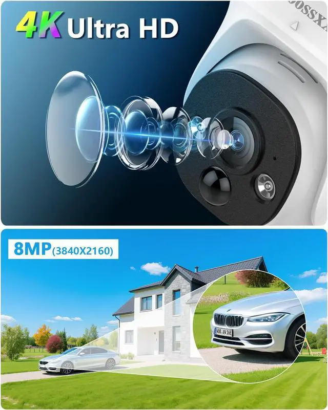Alt view image 3 of 7 - (2026 New) 4K/8MP Add-on PoE Security Camera for NVR System, Indoor Outdoor Video Surveillance Home Security, 130° Wide Angle, 2-Way Audio, AI Human/PIR Detection, No Monthly Fee, 60FT Ethernet Cable