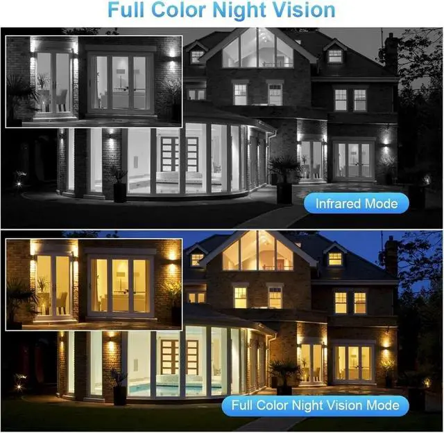 Alt view image 3 of 6 - 4K 8MP Dual Lens Dual Screen IP Camera WiFi Waterproof Color Night Vision Auto Tracking WiFi Surveillance Cameras