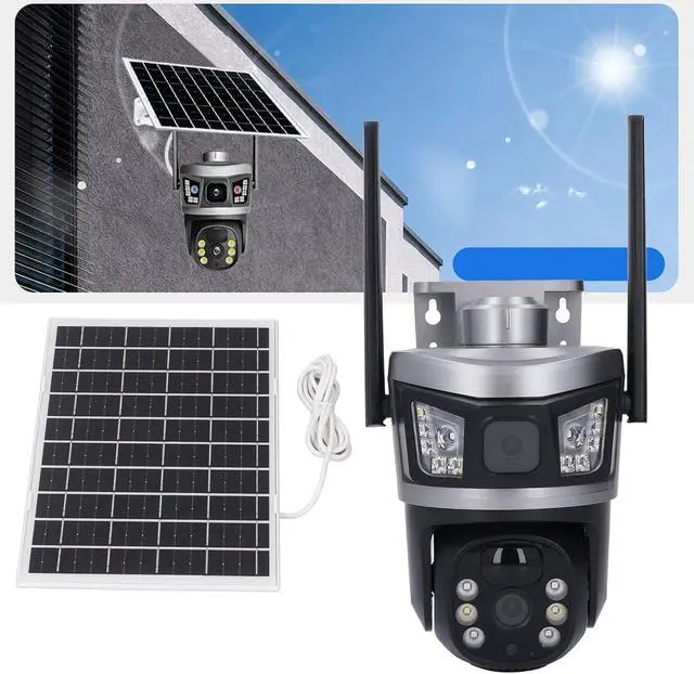 Alt view image 5 of 7 - 4MP Solar Powered Outdoor Security Camera with 7.5W Panel, 360° PTZ View, 4G Connectivity, Full - Color Night Vision, Motion Tracking & 2 - Way Talk for Home and Business Surveilla