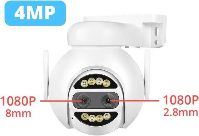 Alt view image 2 of 7 - 8MP 4K IP Camera WiFi PTZ Dual Lens 2.8mm 8mm 4MP 2K Outdoor Surveillance Security CCTV Video 10x Digital Zoom
