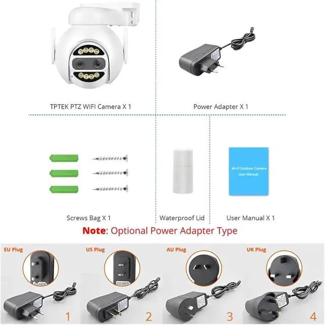 Alt view image 7 of 7 - 8MP 4K IP Camera WiFi PTZ Dual Lens 2.8mm 8mm 4MP 2K Outdoor Surveillance Security CCTV Video 10x Digital Zoom