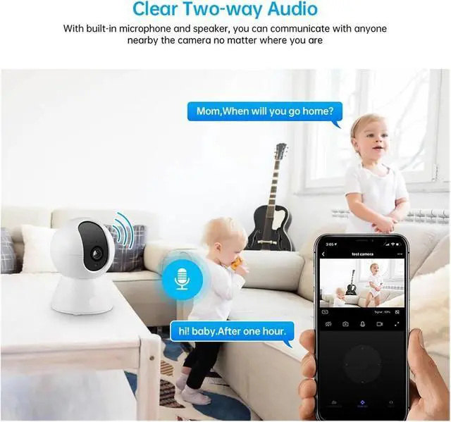 Alt view image 5 of 6 - 4K 5/8MP Tuya Smart Mini WiFi IP Camera with Bracket Indoor Home Security AI Human Detect Surveillance Camera