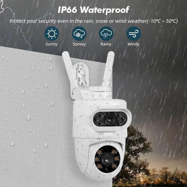 Alt view image 6 of 6 - Outdoor 10MP 5K HD Dual Lens WiFi IP Camera Tuya Smart PTZ Wireless Home Security CCTV Video Surveillance Human Detection