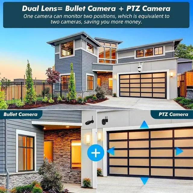 Alt view image 2 of 6 - Outdoor 10MP 5K HD Dual Lens WiFi IP Camera Tuya Smart PTZ Wireless Home Security CCTV Video Surveillance Human Detection