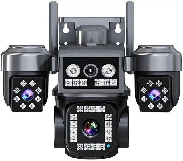 Main image of 4-Lens 4G LTE Cellular Security Camera Outdoor,WiFi PTZ Camera, AI Human Detection, Full Color & IR Night Vision, 2-Way Audio, IP66 Weatherproof, Support TF Card & Cloud Storage,2