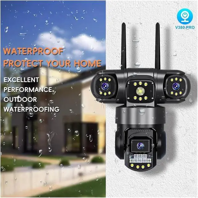 Alt view image 7 of 7 - 3 Lens Video Surveillance Camera WiFi Network CCTV Camera 4G SIM Card Wireless 360 Monitor Outdoor Waterproof Security Cameras
