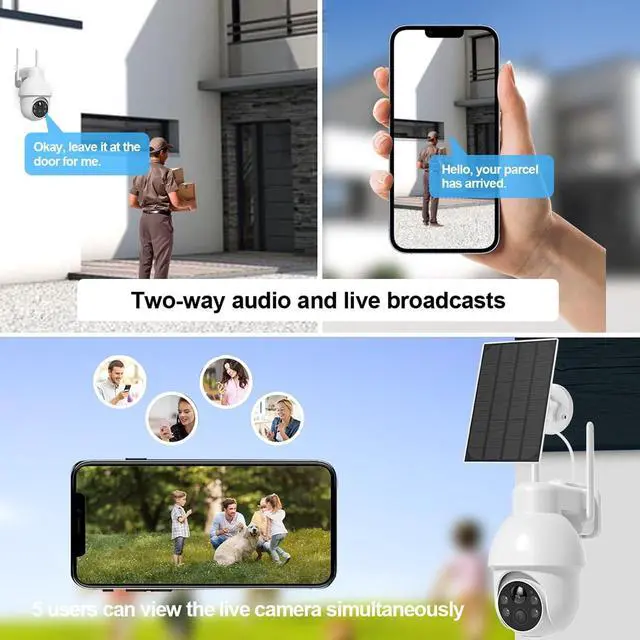 Alt view image 5 of 6 - 5MP Home Security Solar Camera WiFi Surveillance Camera Color Night Vision Human Detection Outdoor Wireless Two Way Audio