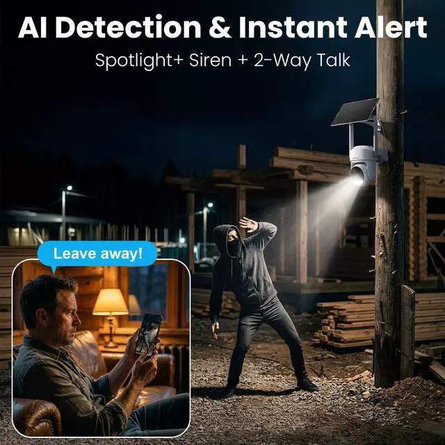 Alt view image 6 of 7 - No Subscription 4G LTE Cellular Security Cameras Wireless Outdoor