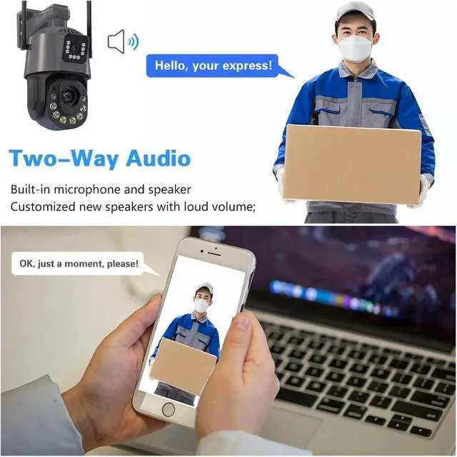 Alt view image 3 of 6 - Generic 50X Optical Zoom 6MP Dual Lens WiFi IP Outdoor Security Camera