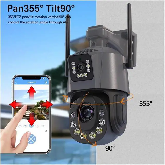 Alt view image 5 of 6 - Generic 50X Optical Zoom 6MP Dual Lens WiFi IP Outdoor Security Camera