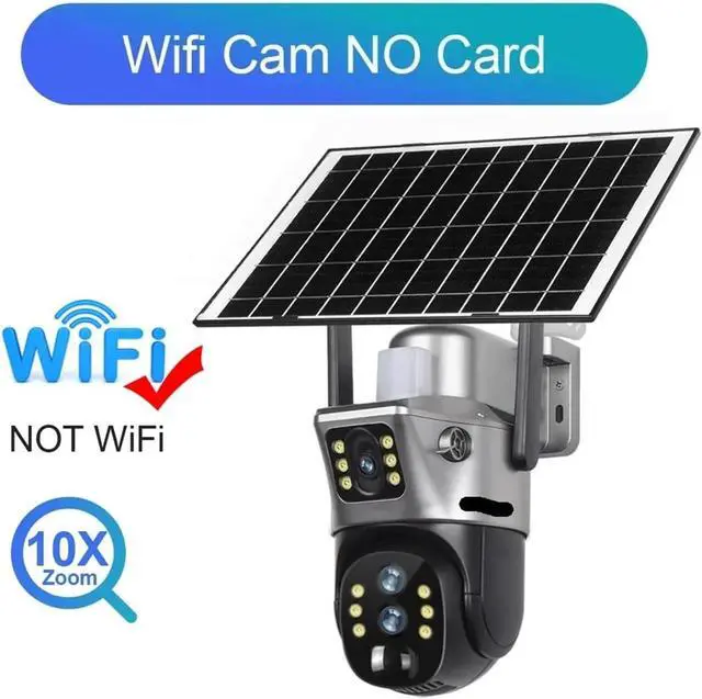 Alt view image 2 of 7 - 6K 4G WiFi Solar-Powered IP Camera: 10x Zoom, Triple Lens PTZ with AI Tracking for Ultimate Outdoor Security Surveillance