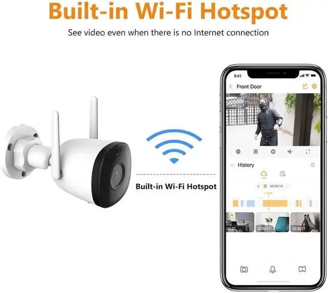 Alt view image 5 of 5 - 2C 2MP 4MP WiFi Camera Automatic Tracking Weatherproof AI Human Detection Outdoor Surveillance IP Camera