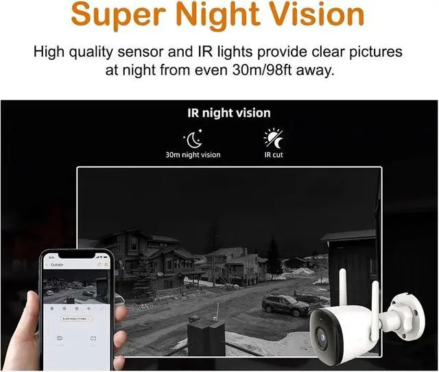 Alt view image 3 of 5 - 2C 2MP 4MP WiFi Camera Automatic Tracking Weatherproof AI Human Detection Outdoor Surveillance IP Camera
