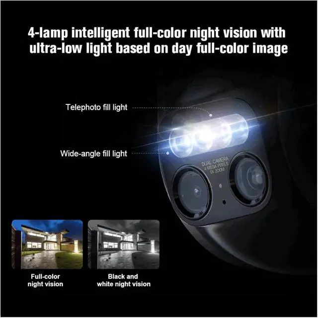 Alt view image 3 of 6 - Outdoor Camera CW700S 2.5K CCTV Full-Color Night Vision WiFi 4 Million Pixel IP66 Smart Home Sound and Light Warning